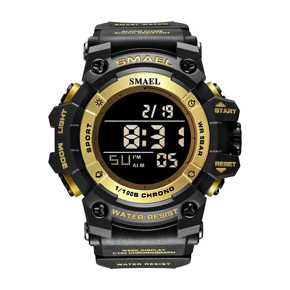 SMAEL Sport Digital Watches For Men WristWatch Military Electronic Watch Mens Waterproof Luminous LED Alarm Auto Date Clock Male