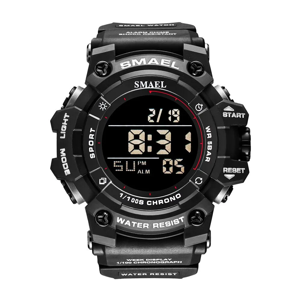SMAEL Sport Digital Watches For Men WristWatch Military Electronic Watch Mens Waterproof Luminous LED Alarm Auto Date Clock Male