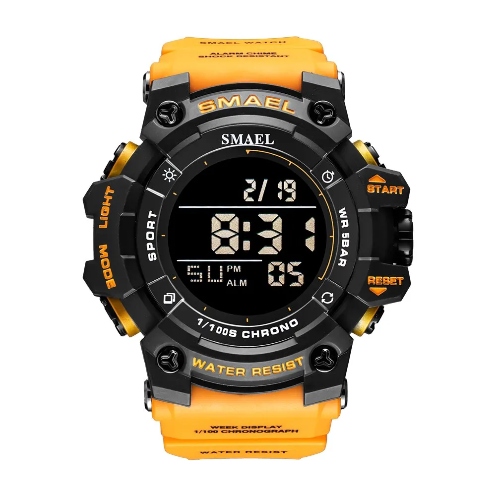 SMAEL Sport Digital Watches For Men WristWatch Military Electronic Watch Mens Waterproof Luminous LED Alarm Auto Date Clock Male