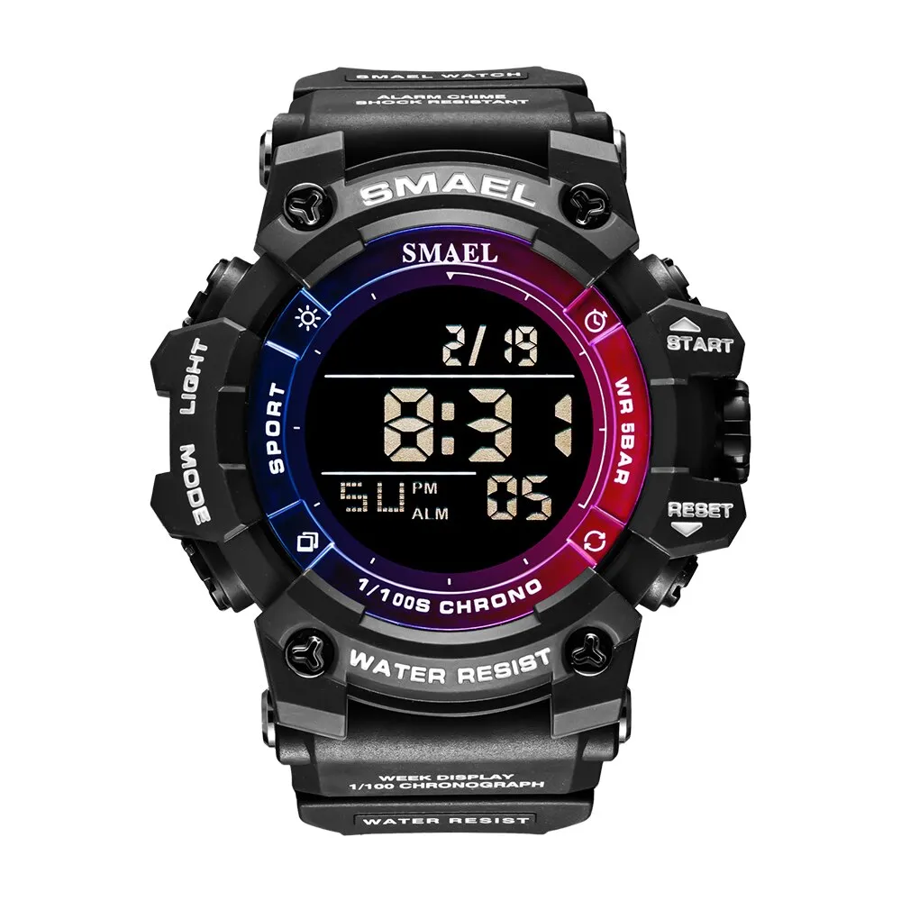 SMAEL Sport Digital Watches For Men WristWatch Military Electronic Watch Mens Waterproof Luminous LED Alarm Auto Date Clock Male
