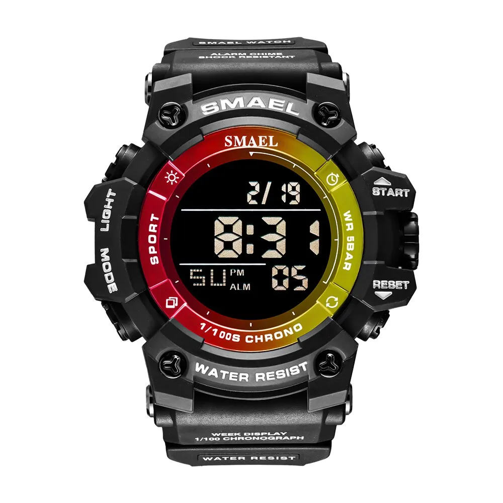 SMAEL Sport Digital Watches For Men WristWatch Military Electronic Watch Mens Waterproof Luminous LED Alarm Auto Date Clock Male