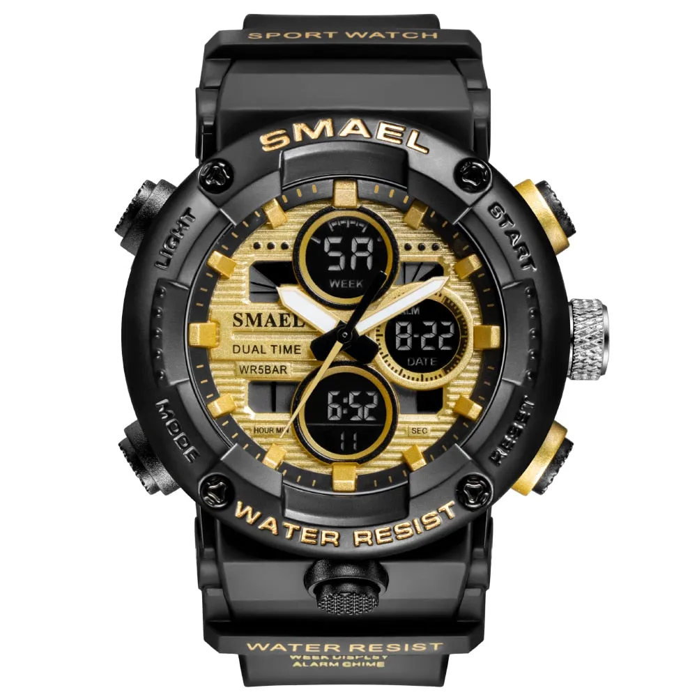 SMAEL Sport Watch Men Waterproof Wristwatch Alarm 8038 Men&#39;s Clock Digital Military Army Quartz Watches Male Relogio Masculino