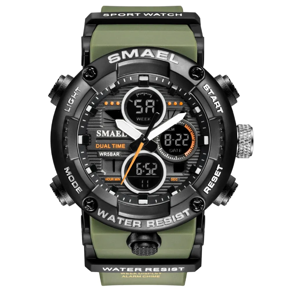 SMAEL Sport Watch Men Waterproof Wristwatch Alarm 8038 Men&#39;s Clock Digital Military Army Quartz Watches Male Relogio Masculino