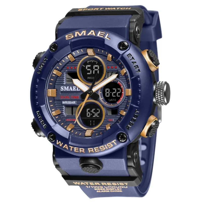 SMAEL Sport Watch Men Waterproof Wristwatch Alarm 8038 Men&#39;s Clock Digital Military Army Quartz Watches Male Relogio Masculino