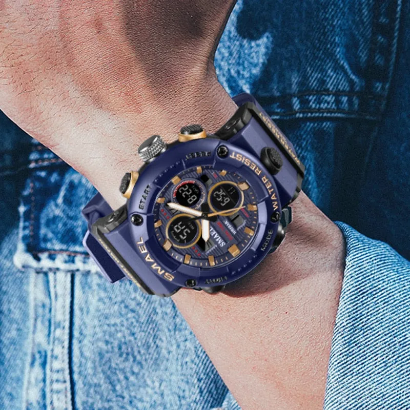 SMAEL Sport Watch Men Waterproof Wristwatch Alarm 8038 Men&#39;s Clock Digital Military Army Quartz Watches Male Relogio Masculino