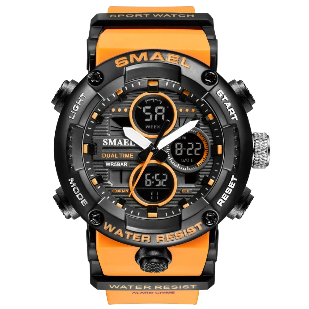 SMAEL Sport Watch Men Waterproof Wristwatch Alarm 8038 Men&#39;s Clock Digital Military Army Quartz Watches Male Relogio Masculino