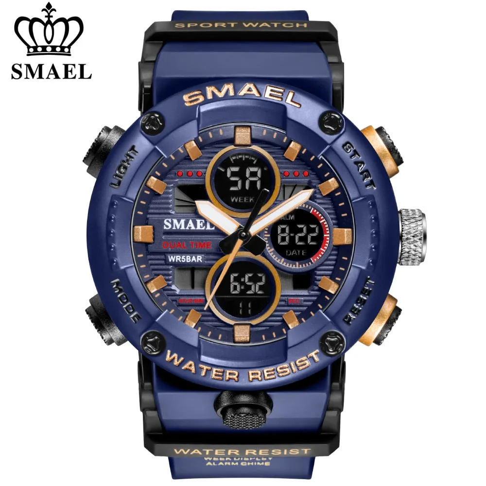 SMAEL Sport Watch Men Waterproof Wristwatch Alarm 8038 Men&#39;s Clock Digital Military Army Quartz Watches Male Relogio Masculino