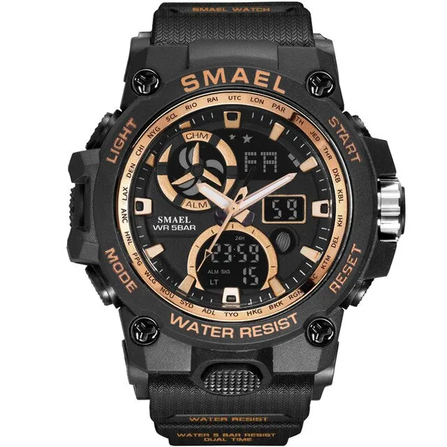 SMAEL Sport Watches Waterproof  Top Brand Luxury Sports Watch Alarm Clock For Male Digital Men's Watch Military Army Wristwatch