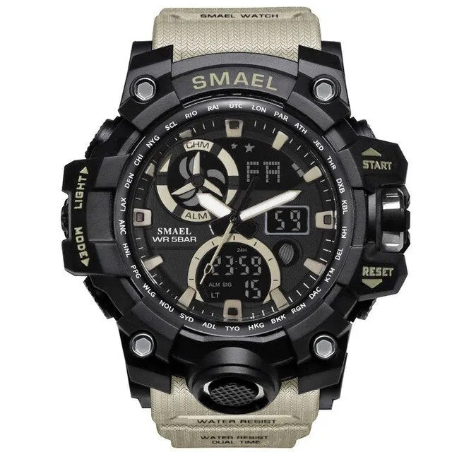 SMAEL Sport Watches Waterproof  Top Brand Luxury Sports Watch Alarm Clock For Male Digital Men's Watch Military Army Wristwatch