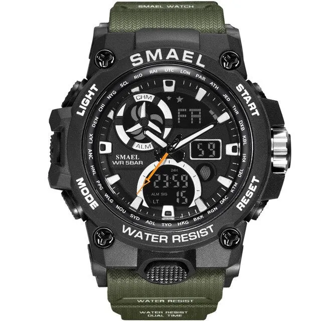 SMAEL Sport Watches Waterproof  Top Brand Luxury Sports Watch Alarm Clock For Male Digital Men's Watch Military Army Wristwatch