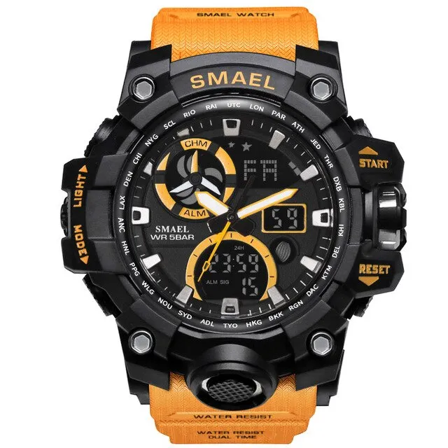 SMAEL Sport Watches Waterproof  Top Brand Luxury Sports Watch Alarm Clock For Male Digital Men's Watch Military Army Wristwatch