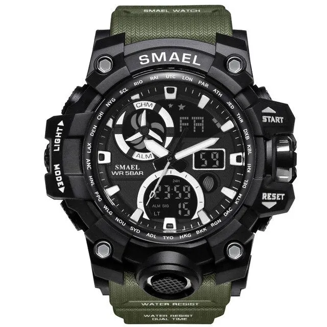 SMAEL Sport Watches Waterproof  Top Brand Luxury Sports Watch Alarm Clock For Male Digital Men's Watch Military Army Wristwatch