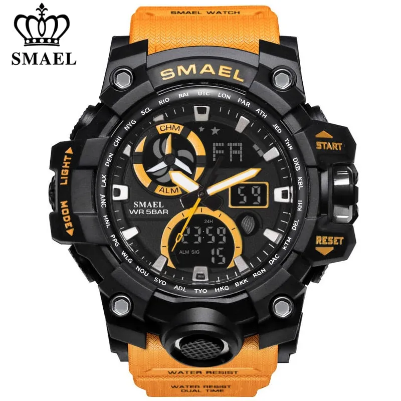 SMAEL Sport Watches Waterproof  Top Brand Luxury Sports Watch Alarm Clock For Male Digital Men's Watch Military Army Wristwatch