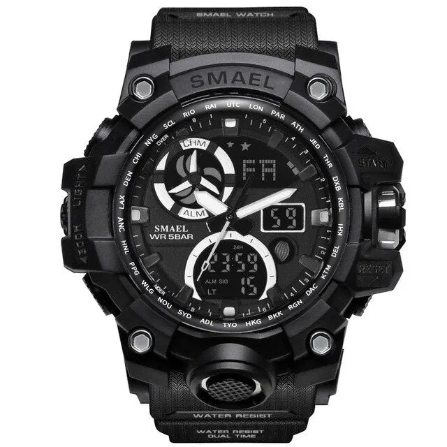 SMAEL Sport Watches Waterproof  Top Brand Luxury Sports Watch Alarm Clock For Male Digital Men's Watch Military Army Wristwatch