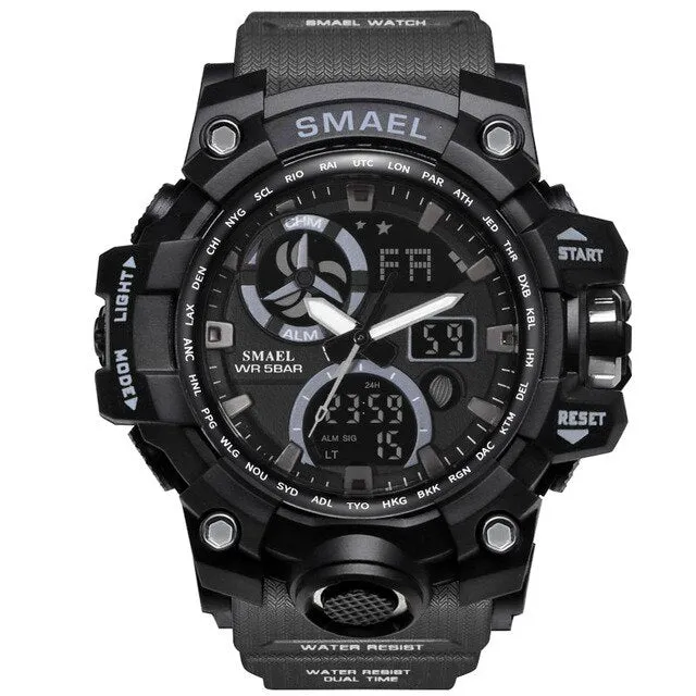 SMAEL Sport Watches Waterproof  Top Brand Luxury Sports Watch Alarm Clock For Male Digital Men's Watch Military Army Wristwatch