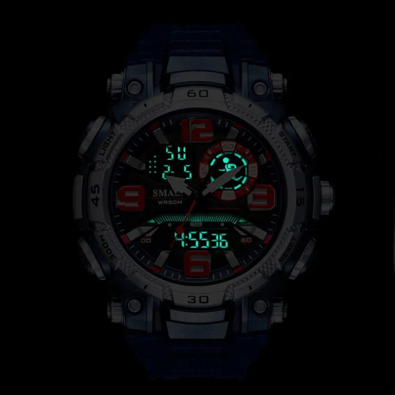 SMAEL Top Luxury Watches Men Dual Display Watch Waterproof Men&#39;s Sport Wristwatch Mens Military Army Clock Male Stopwatch 1921