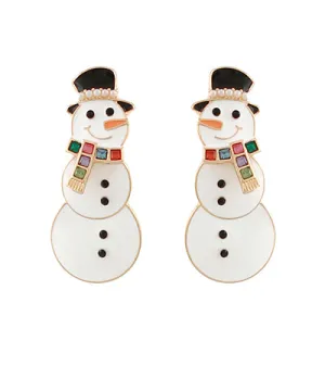 Snowman Multi Color Scarf Earrings
