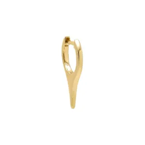 Solid Elongated Spike Huggie Earring 14K