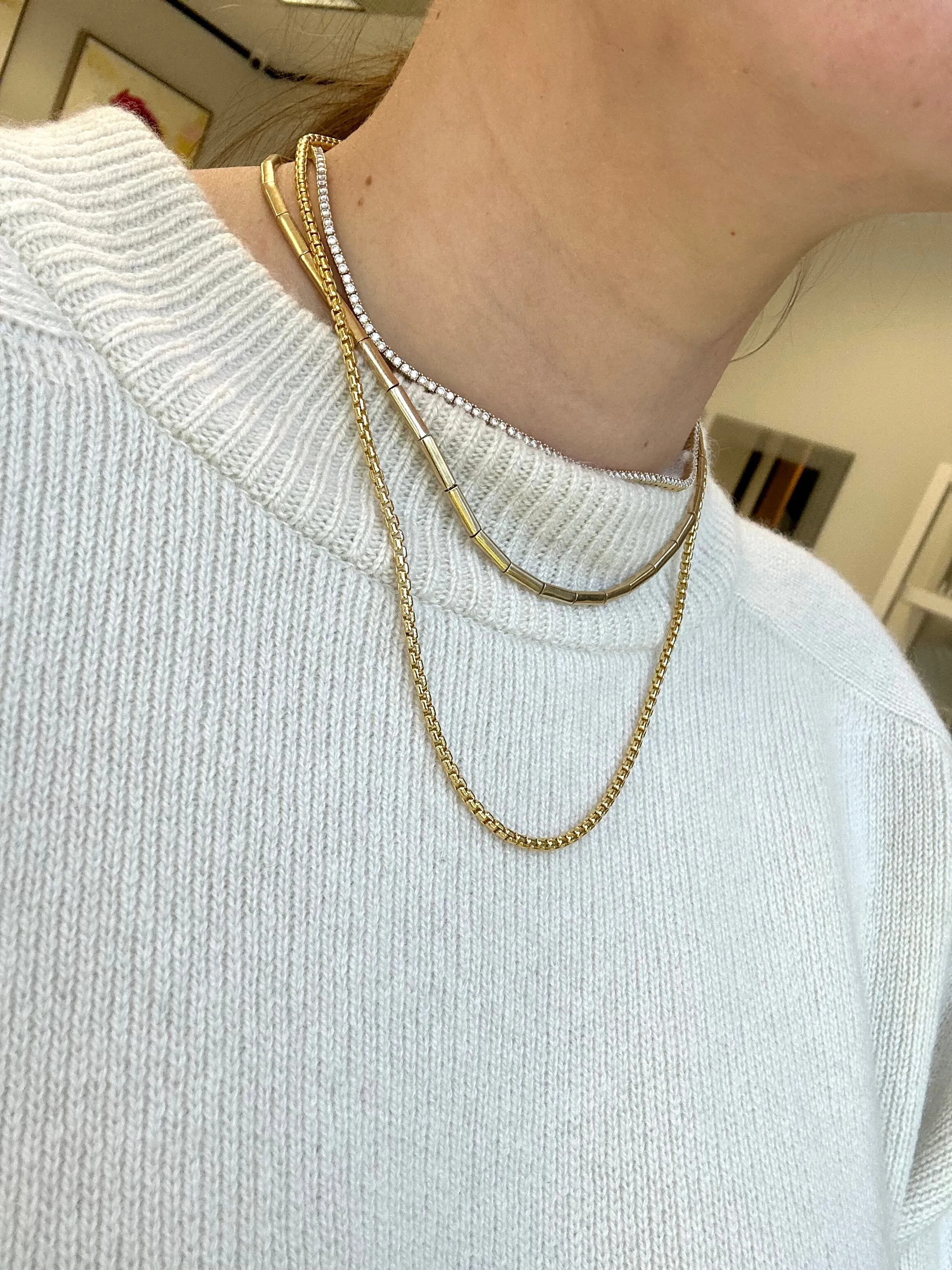 Solid Round Box Necklace