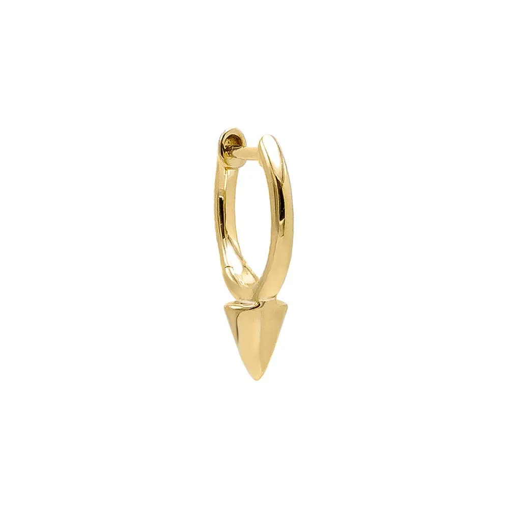 Solid Spike Huggie Earring 14K