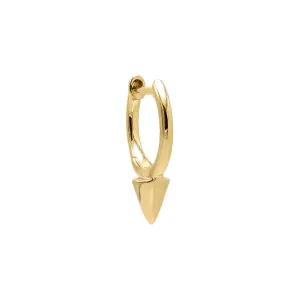 Solid Spike Huggie Earring 14K