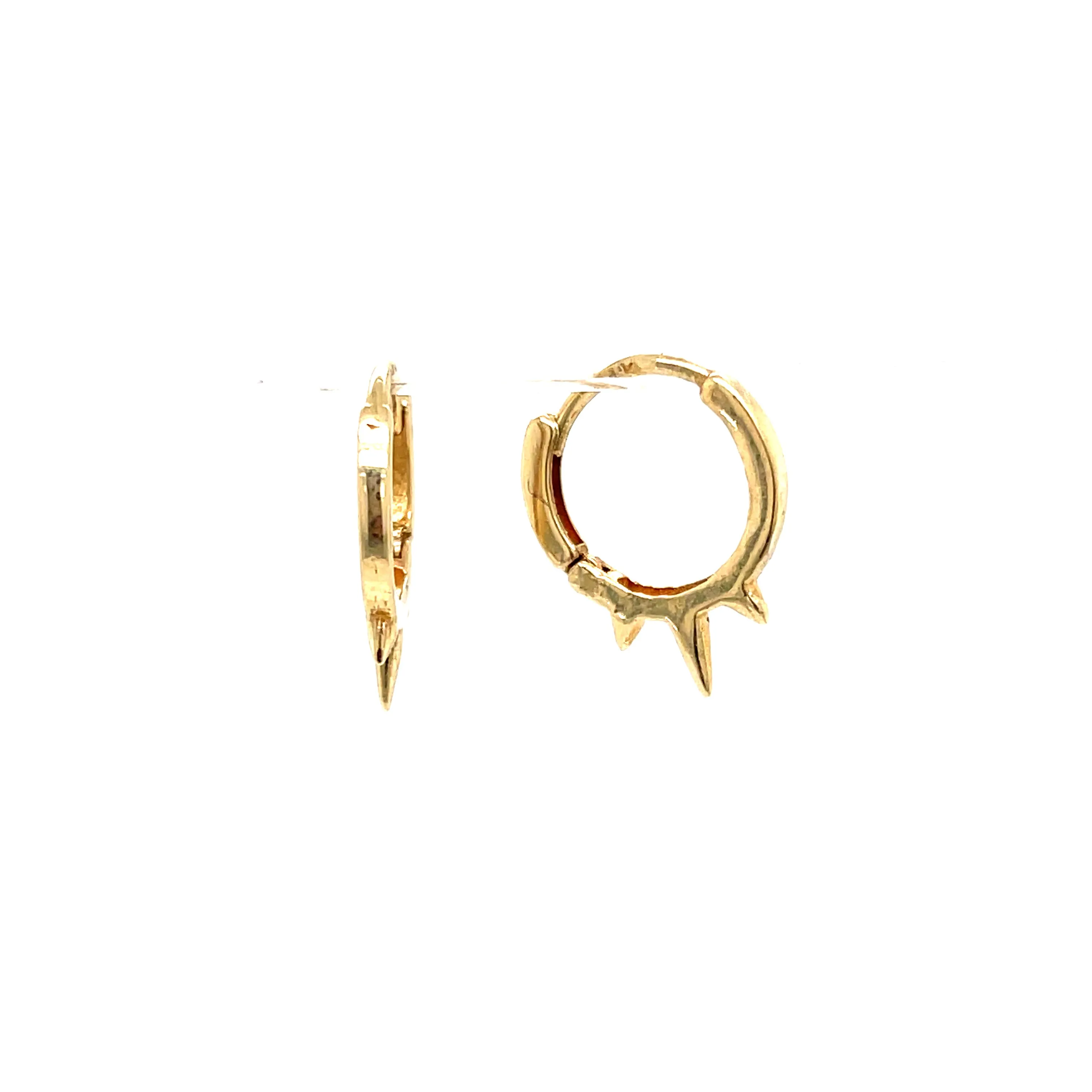 Solid Tripple Spike Earrings - 63363