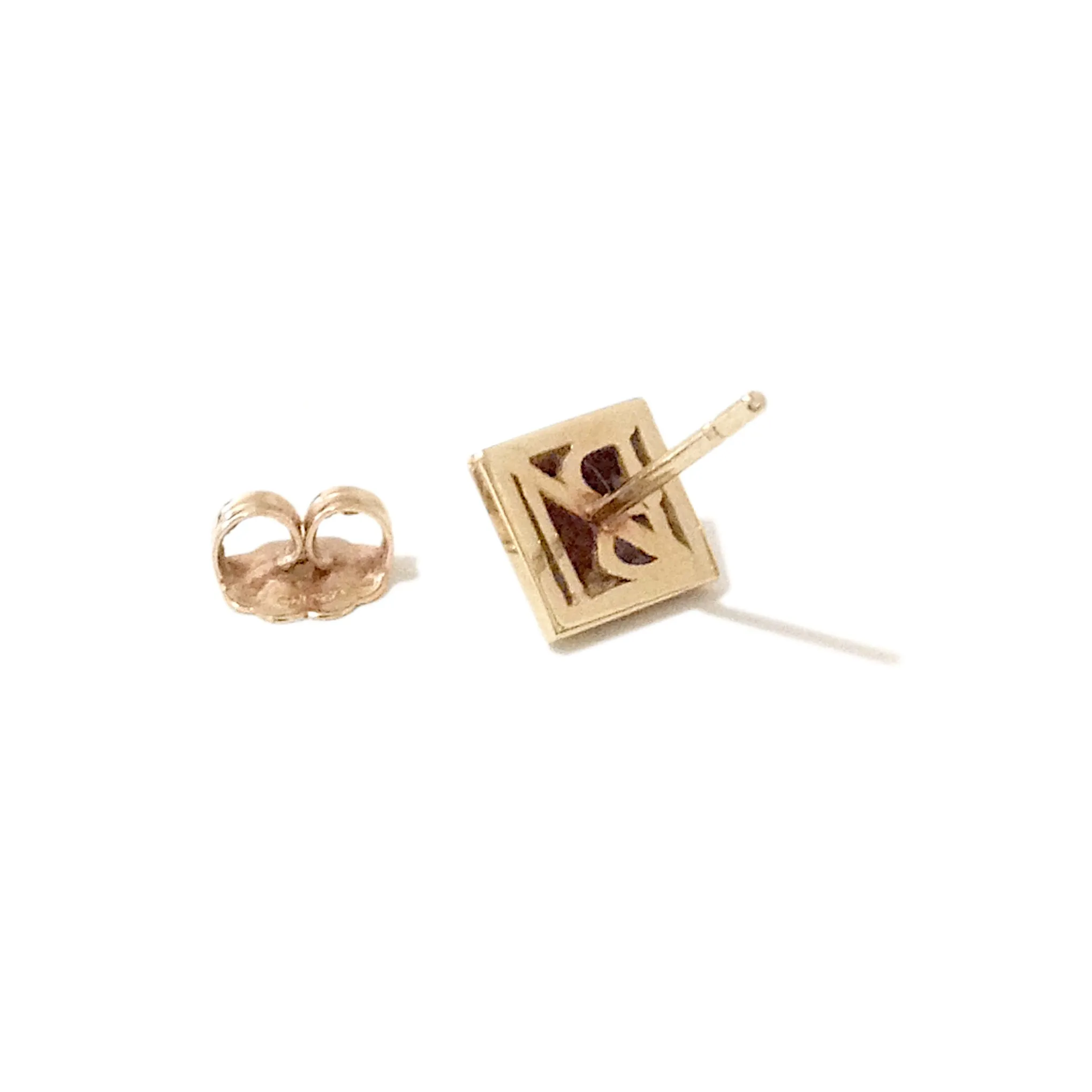 Spike Collection: 14K Gold Pavé Diamond Pyramid Spike Stud Earrings, Large Size
