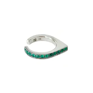 Spike Collection: 14K Gold Pavé Emerald Spike Point Ear Cuff