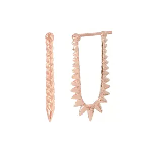 Spike Collection: 14K Gold Spike Huggie Hoop Earrings, Large Size