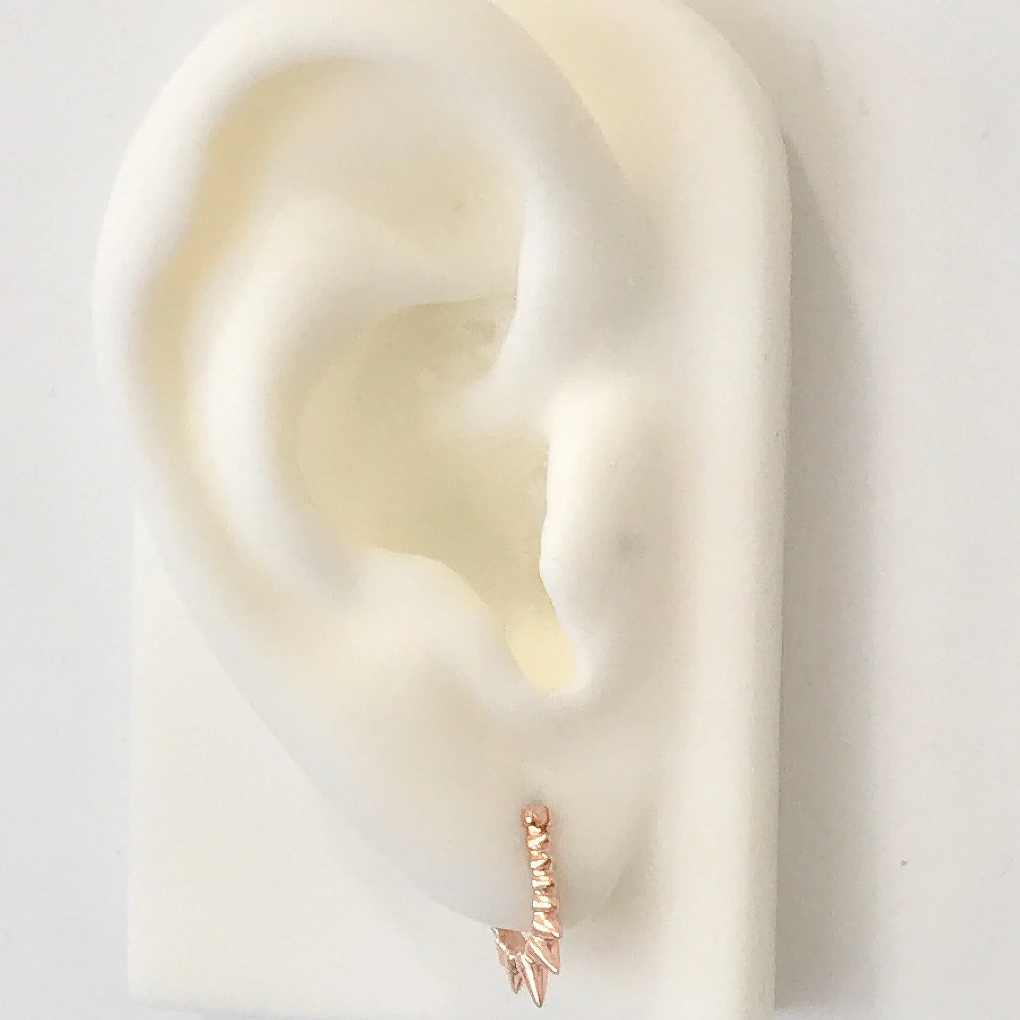 Spike Collection: 14K Gold Spike Huggie Hoop Earrings, Small Size