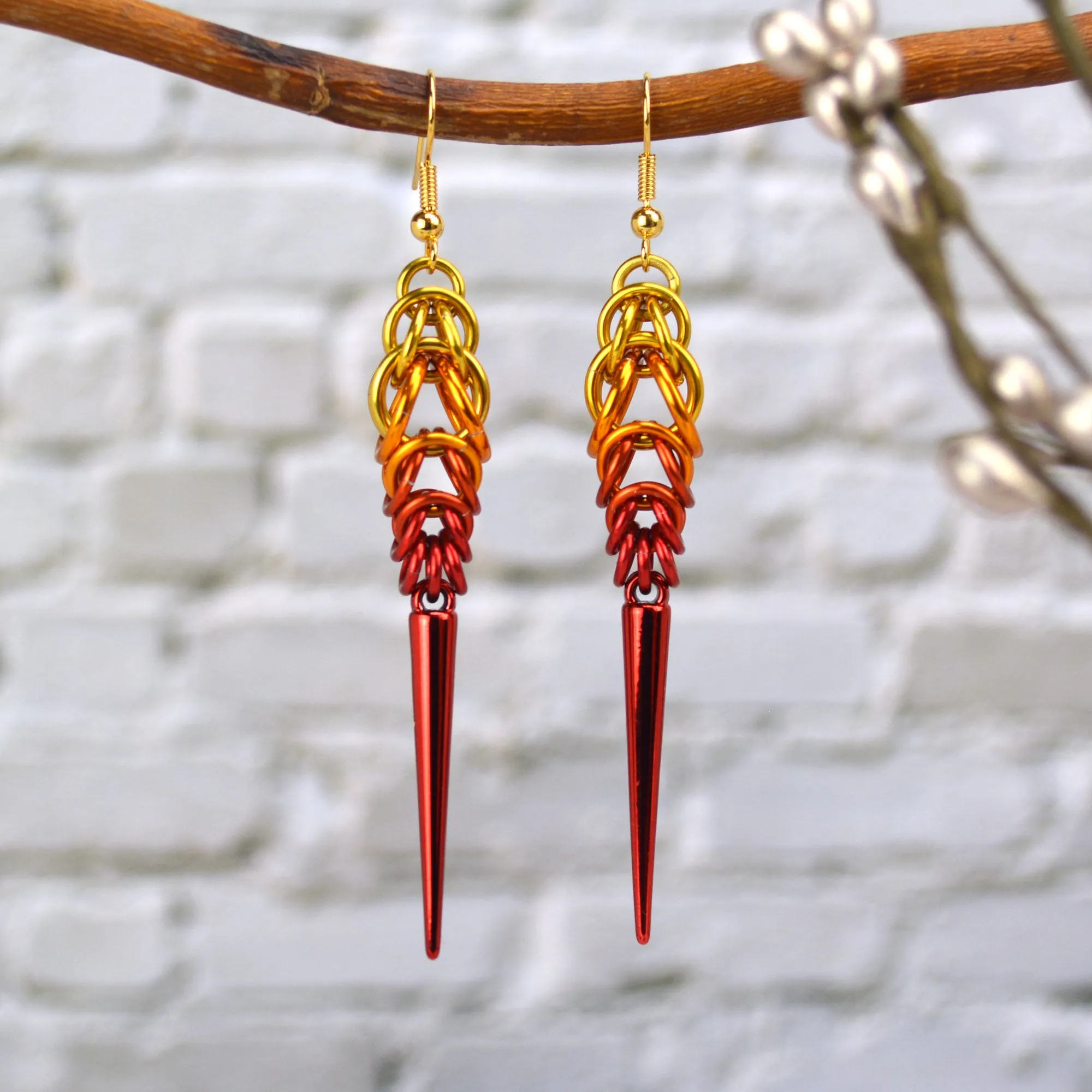 Spike Earrings - Flame