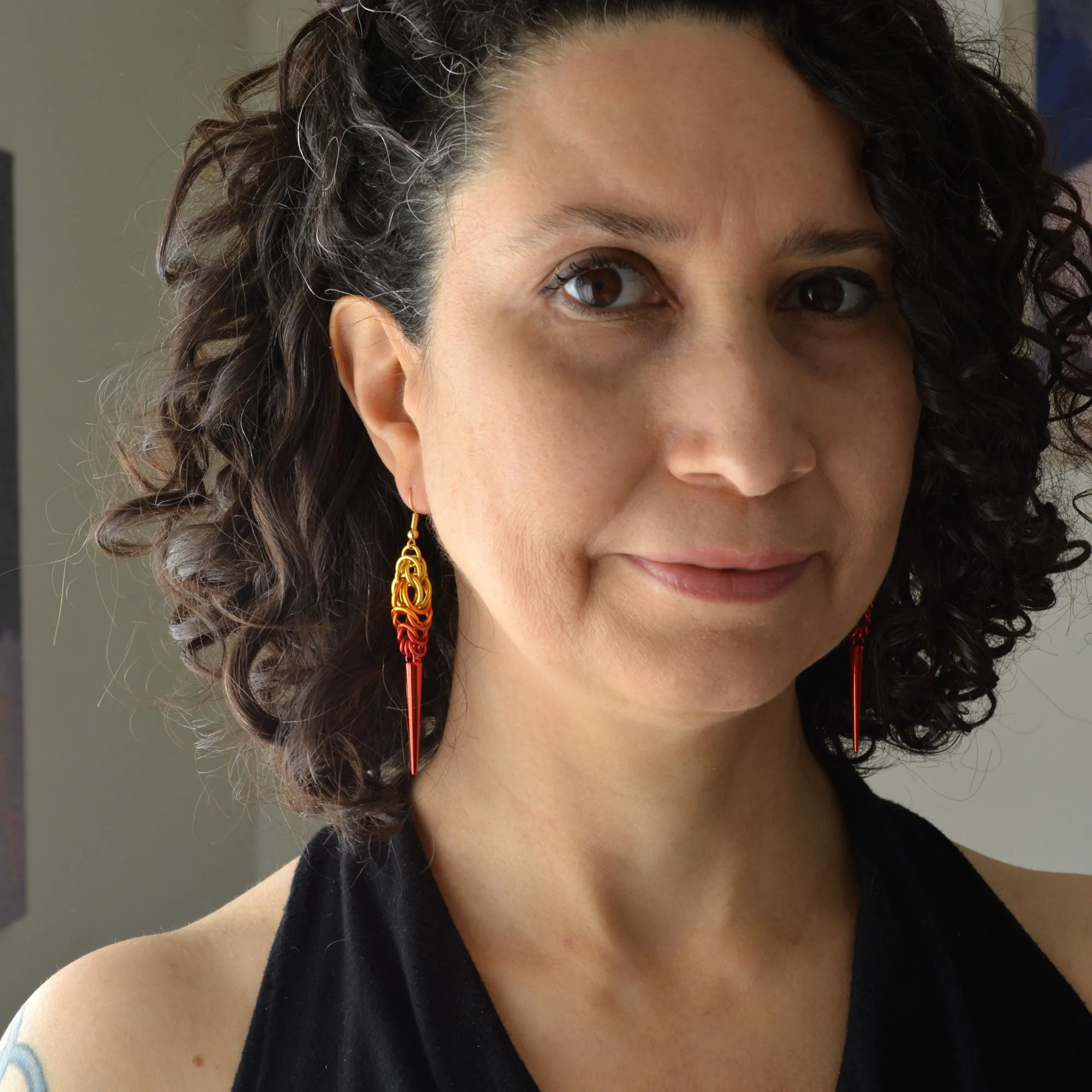 Spike Earrings - Flame