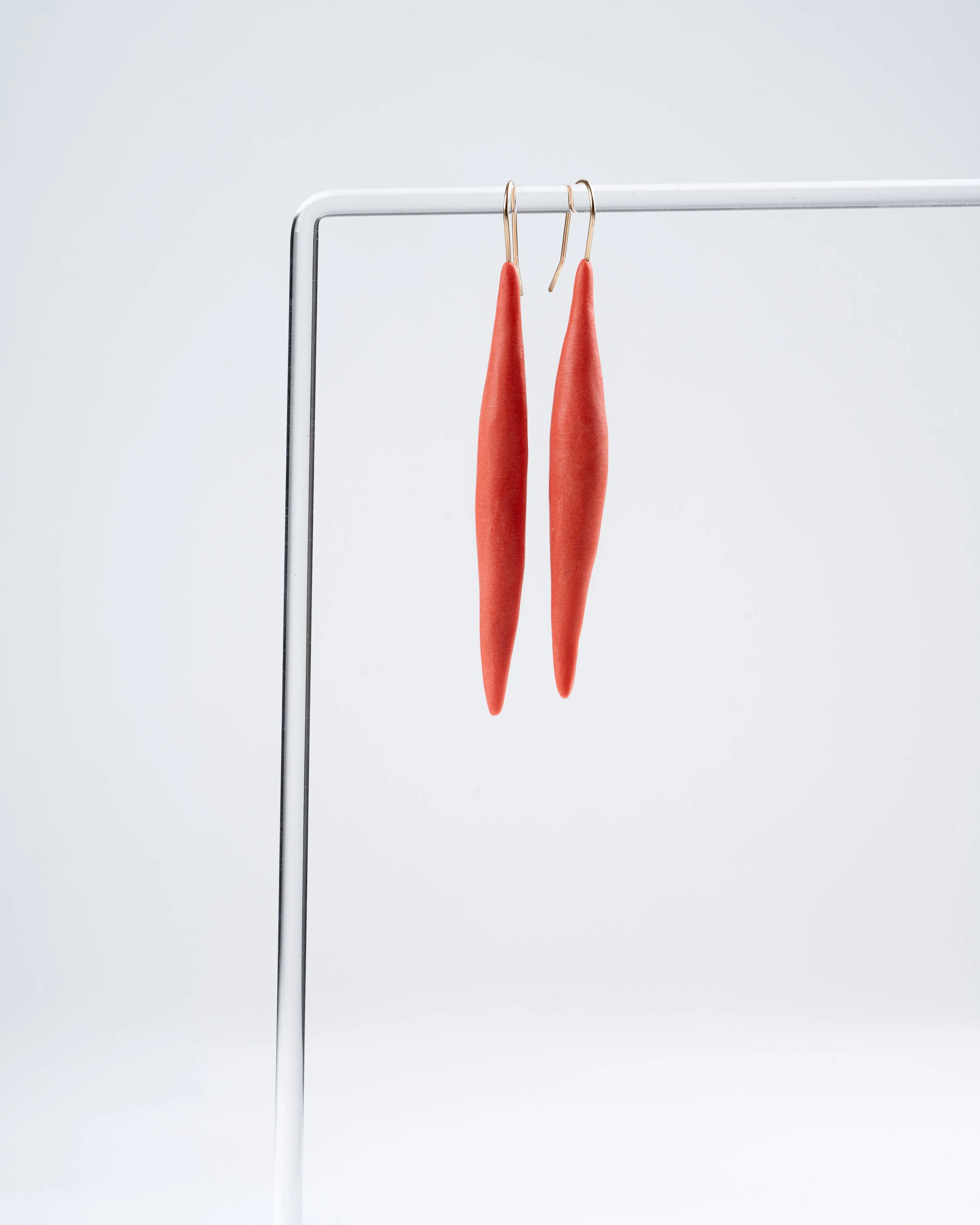 spike persimmon clay earring - persimmon