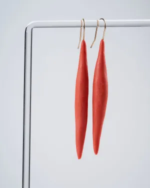 spike persimmon clay earring - persimmon