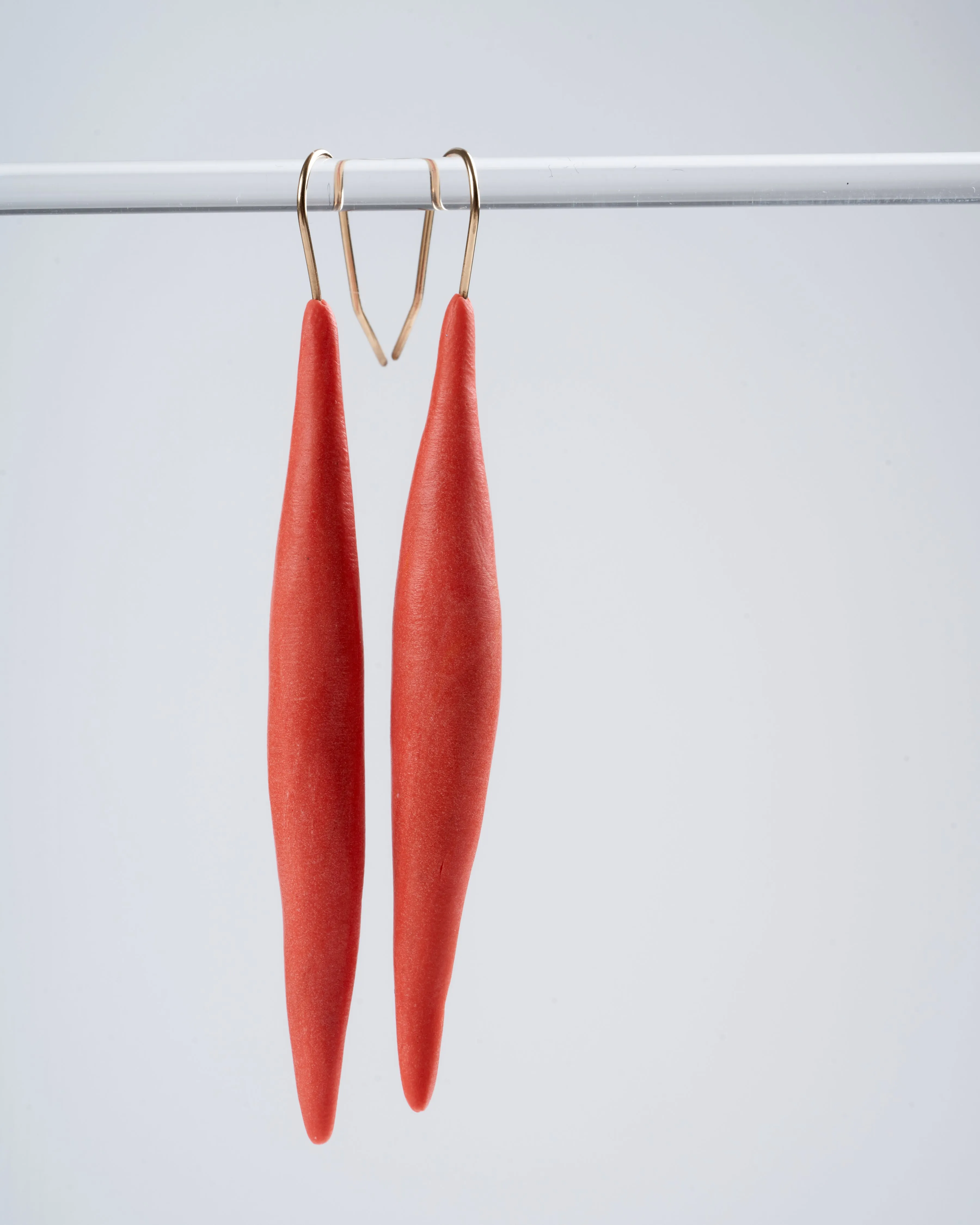 spike persimmon clay earring - persimmon