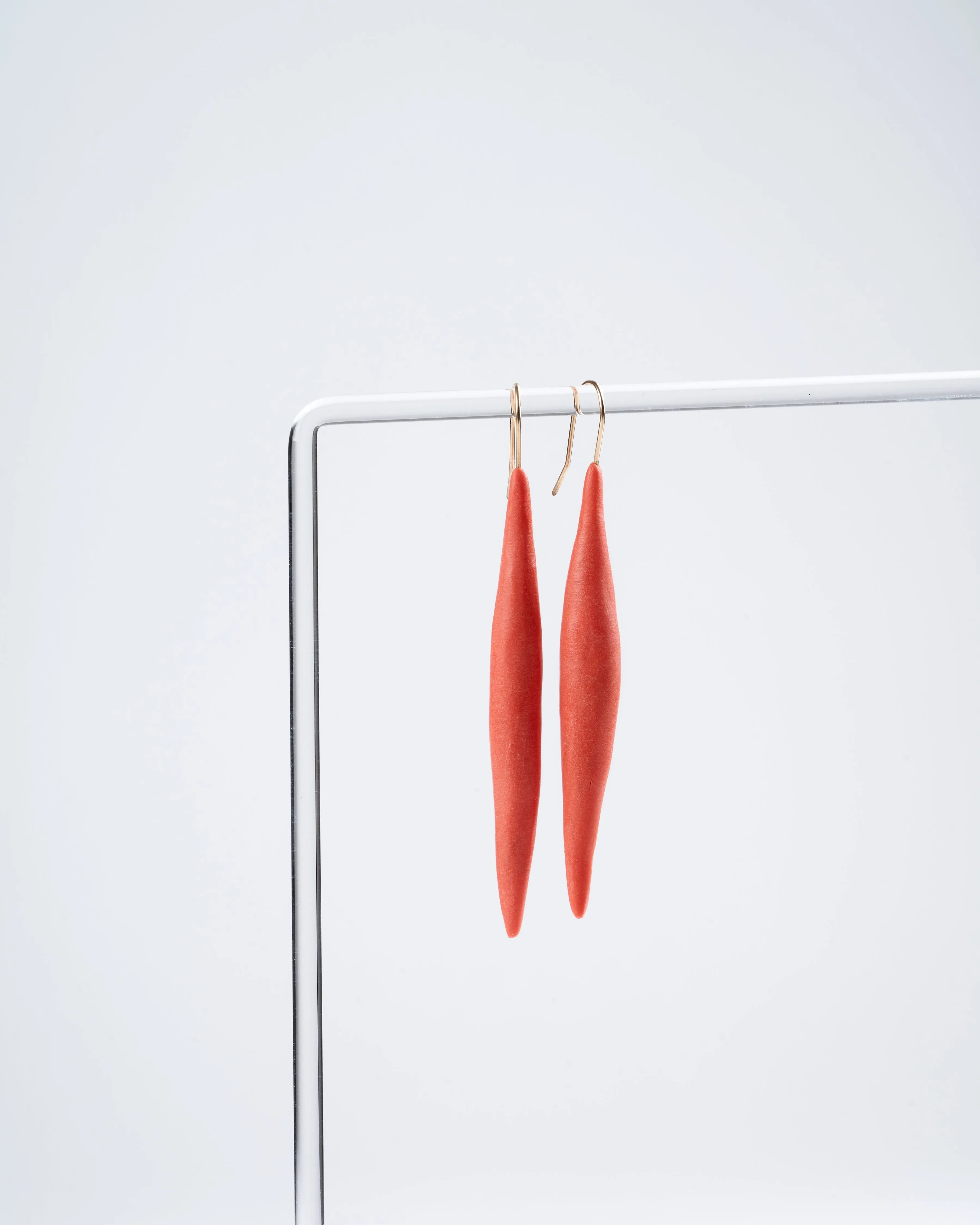 spike persimmon clay earring - persimmon