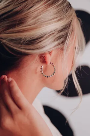 Spike Rainbow Hoop Earrings