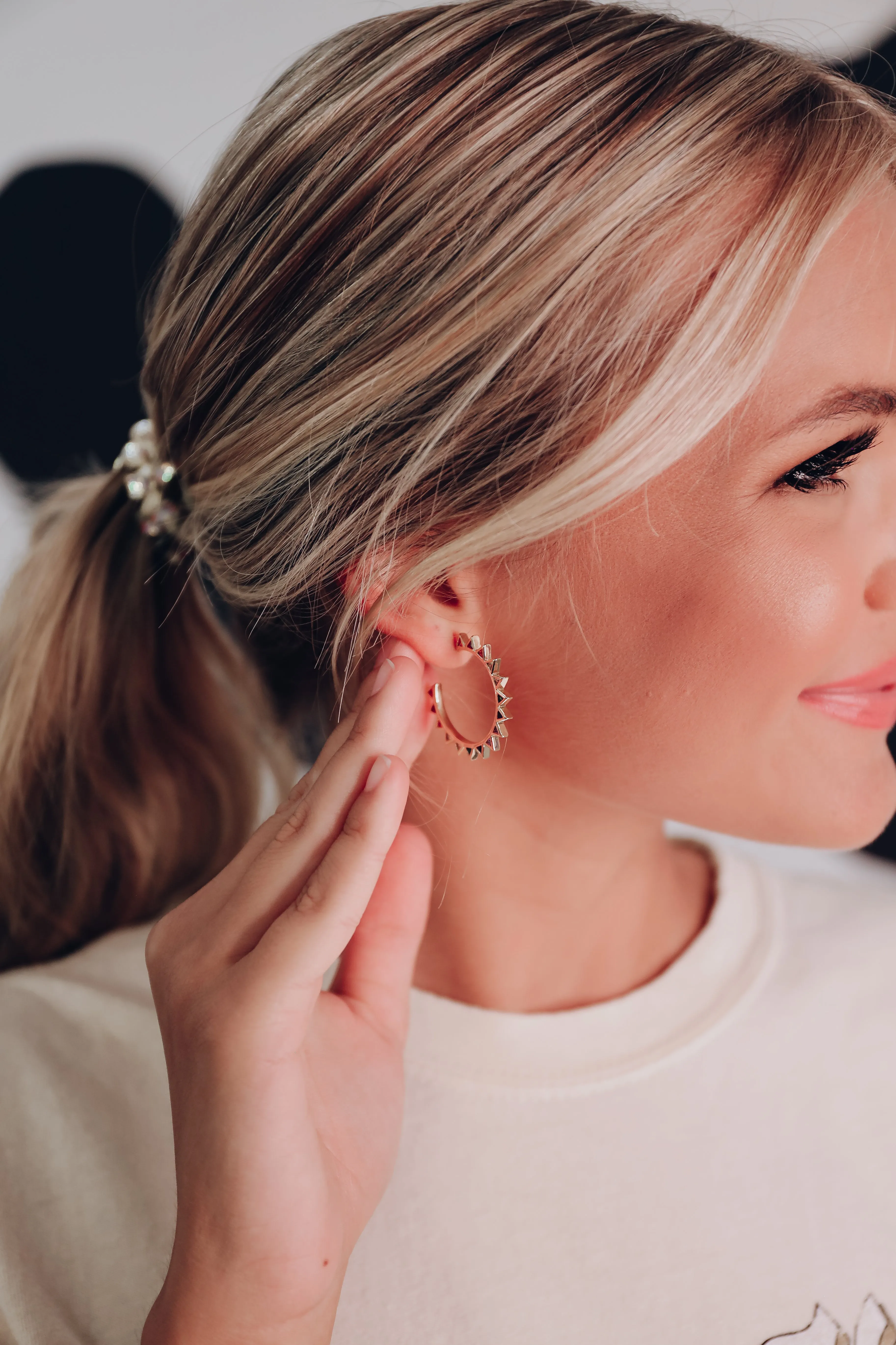 Spike Rainbow Hoop Earrings