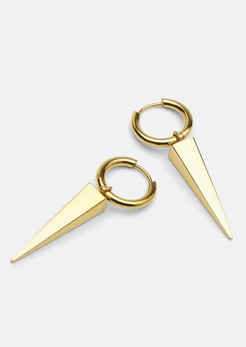 Spike Rivets Earrings – Gold Plated