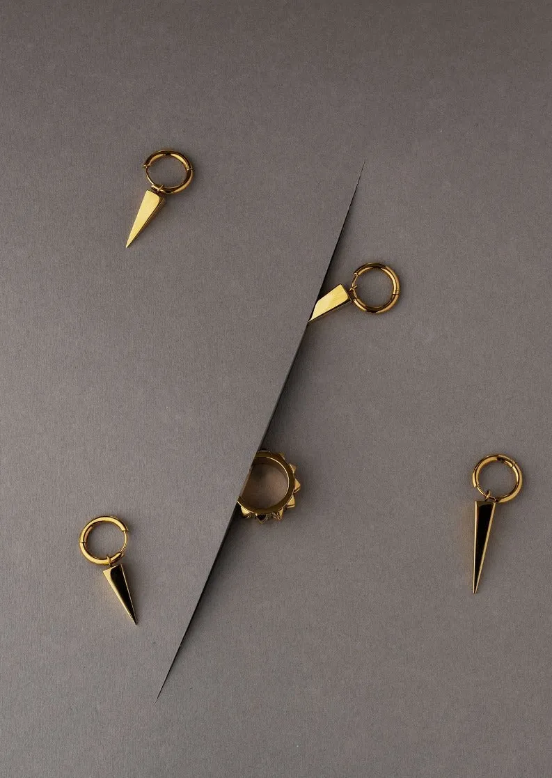 Spike Rivets Earrings – Gold Plated
