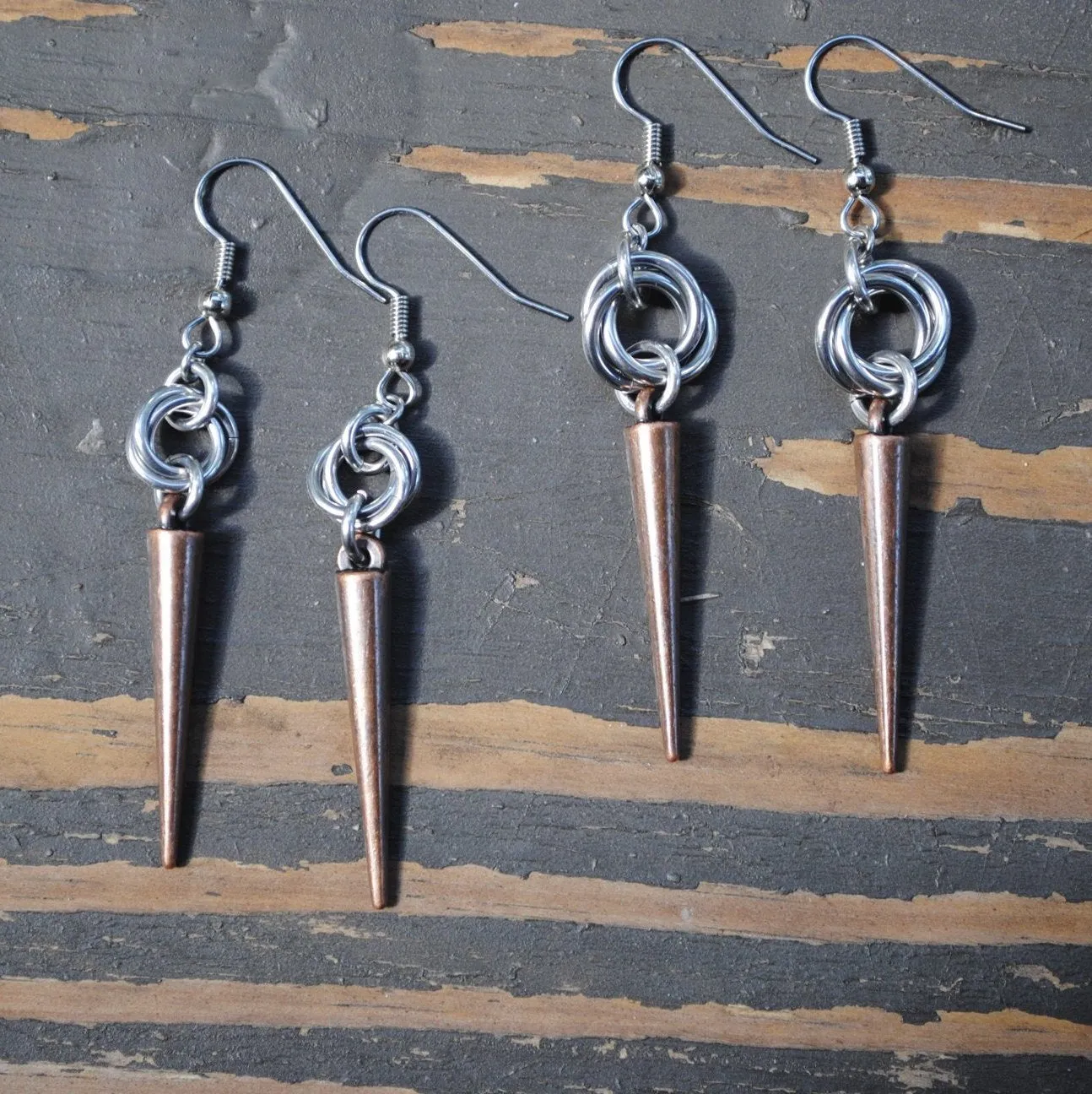 Spike Stainless Steel Chainmaille Earrings