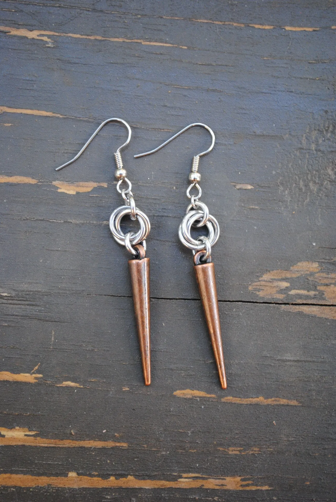 Spike Stainless Steel Chainmaille Earrings