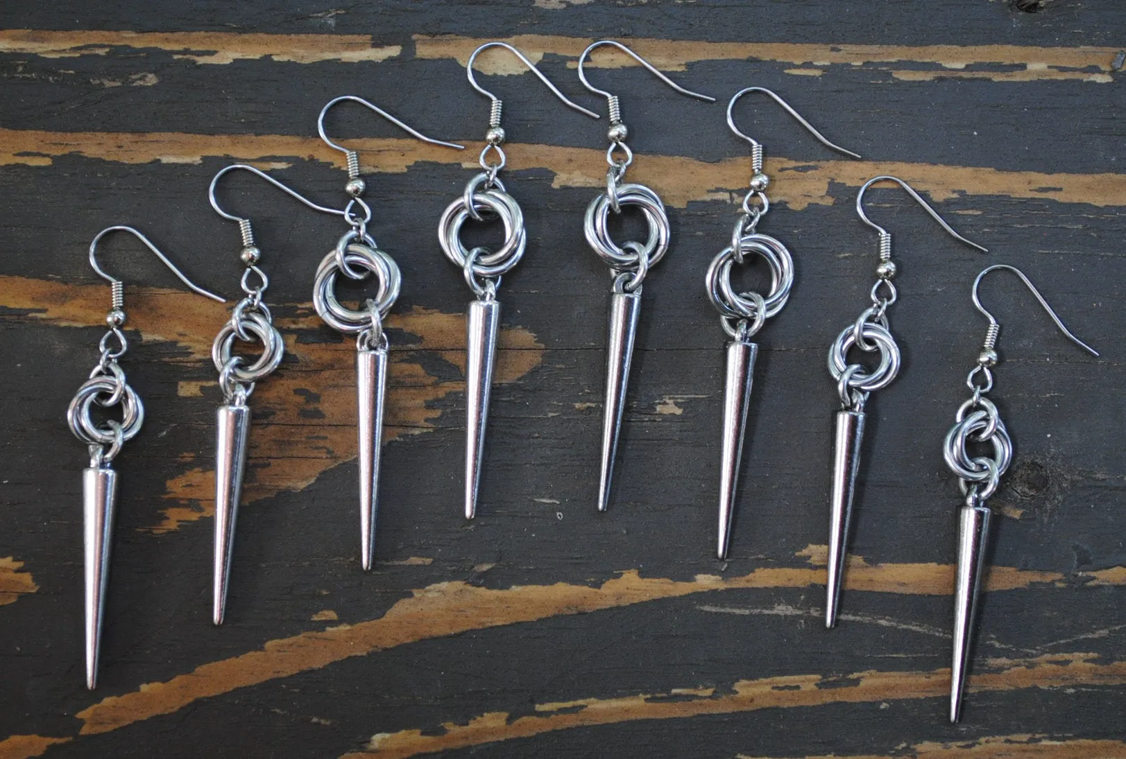 Spike Stainless Steel Chainmaille Earrings