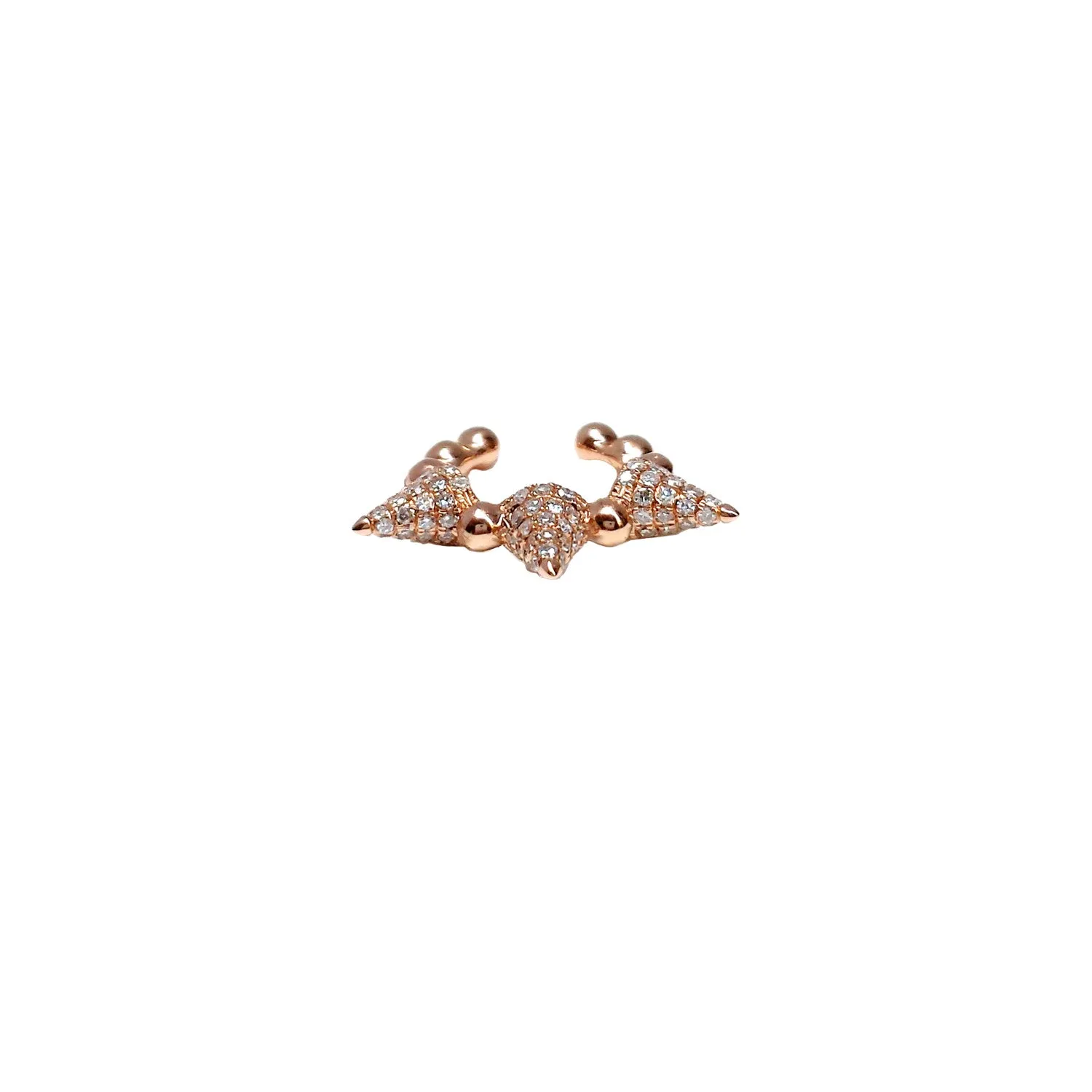 Spiked Diamond & Gold Ear Cuff