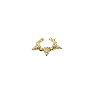 Spiked Diamond & Gold Ear Cuff