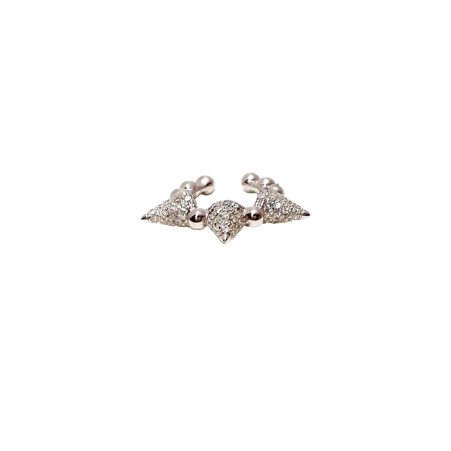 Spiked Diamond & Gold Ear Cuff