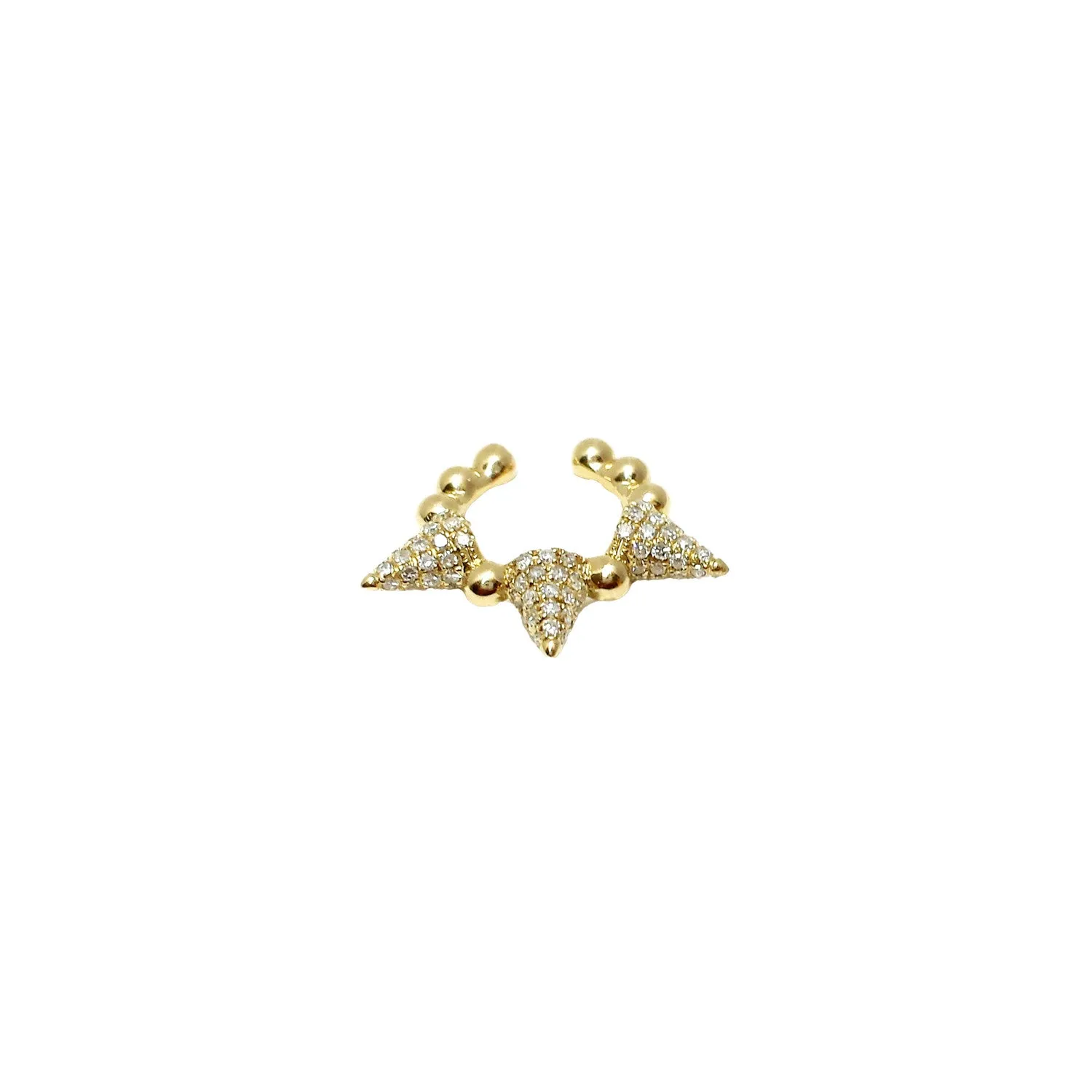 Spiked Diamond & Gold Ear Cuff