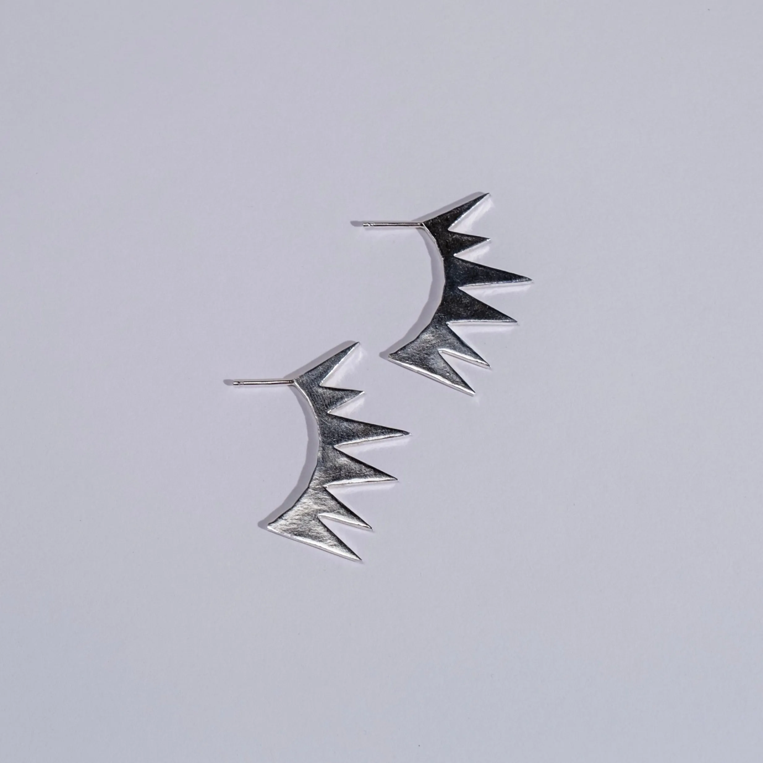 Spiked Fan Earrings - Choose Your Metal