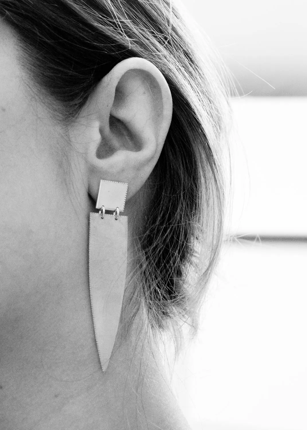 SQUARE AND SPIKE EARRING