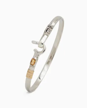 St. John Hook Bracelet with Stone, 4mm - Citrine